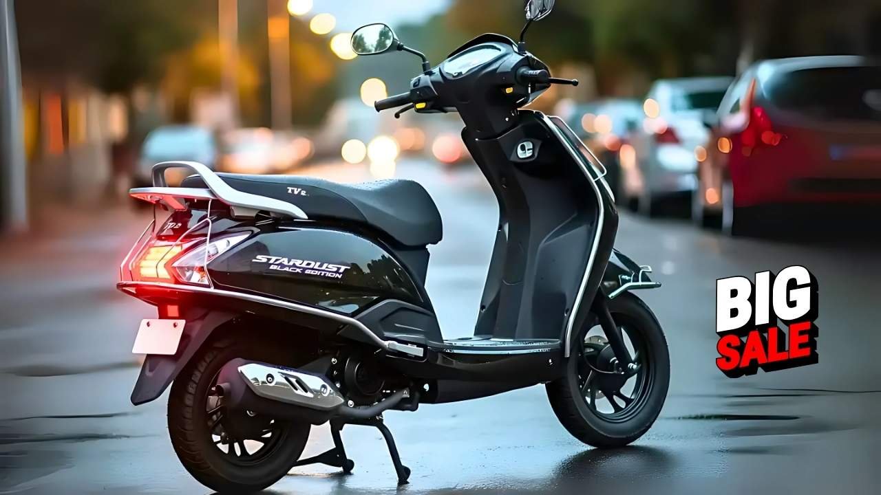 TVS Jupiter Stardust Black Edition Launched with 60 kmpl Mileage & Premium Features at ₹79,999
